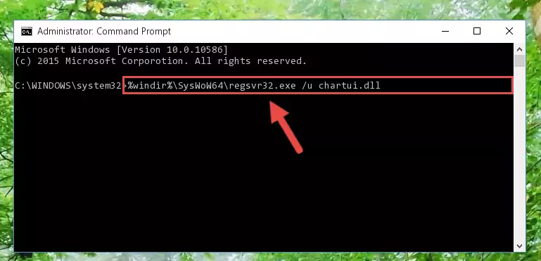 Reregistering the Chartui.dll library in the system