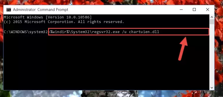 Creating a new registry for the Chartuien.dll library in the Windows Registry Editor