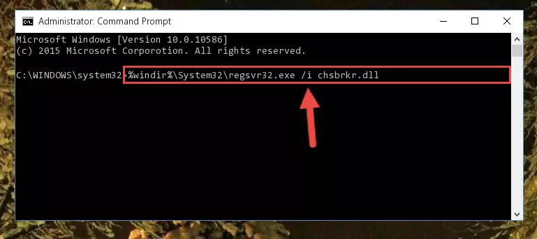 Deleting the Chsbrkr.dll library's problematic registry in the Windows Registry Editor