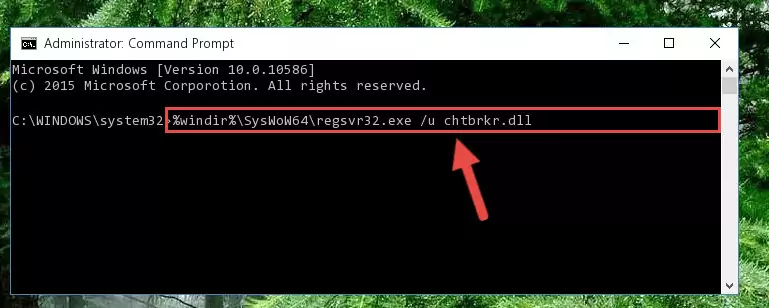 Reregistering the Chtbrkr.dll file in the system