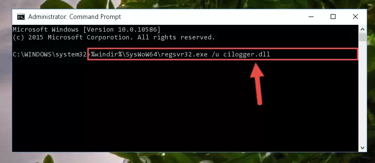 Reregistering the Cilogger.dll library in the system (for 64 Bit)