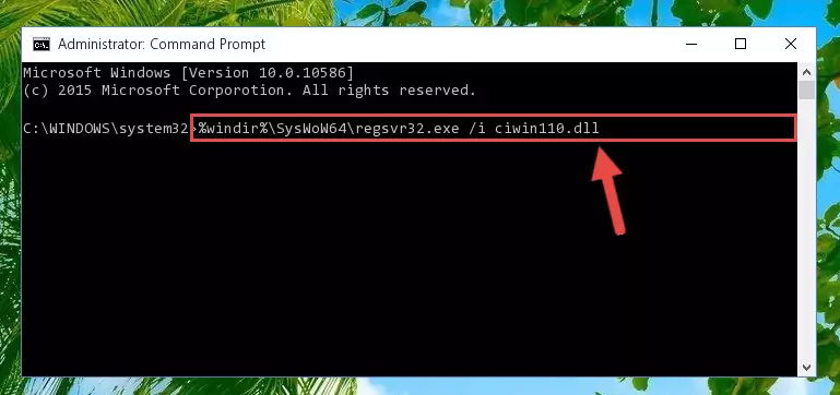 Uninstalling the damaged Ciwin110.dll file's registry from the system (for 64 Bit)