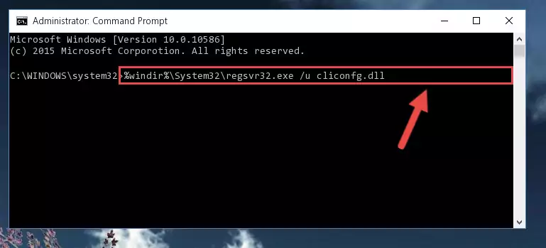 Creating a new registry for the Cliconfg.dll file in the Windows Registry Editor