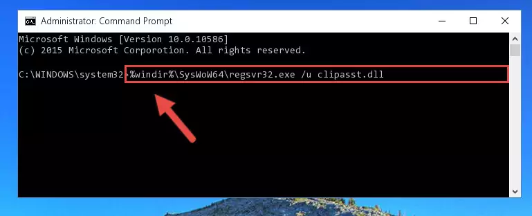 Reregistering the Clipasst.dll library in the system