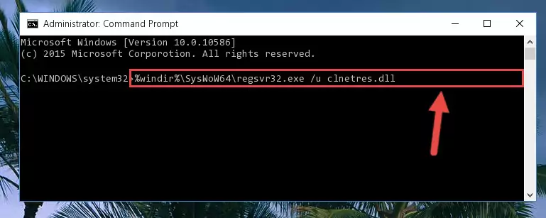 Creating a clean registry for the Clnetres.dll file (for 64 Bit)