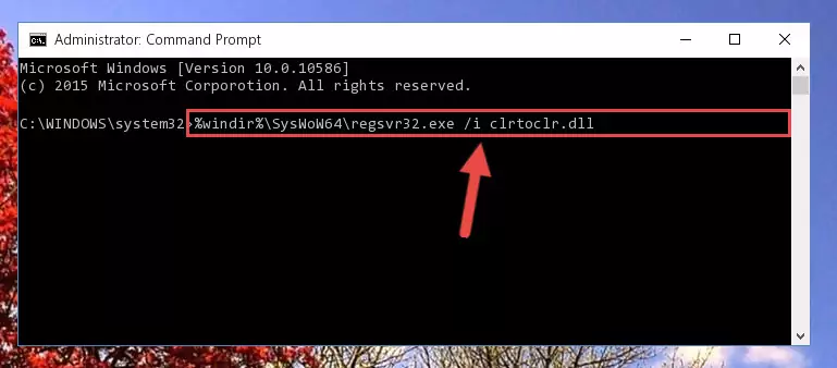 Uninstalling the damaged Clrtoclr.dll library's registry from the system (for 64 Bit)