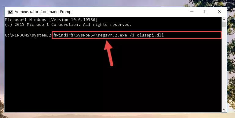 Uninstalling the broken registry of the Clusapi.dll file from the Windows Registry Editor (for 64 Bit)