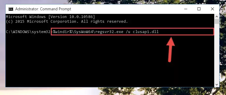 Creating a clean registry for the Clusapi.dll file (for 64 Bit)