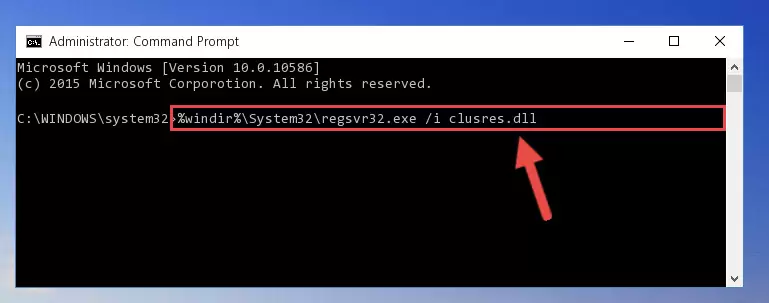 Uninstalling the Clusres.dll file from the system registry