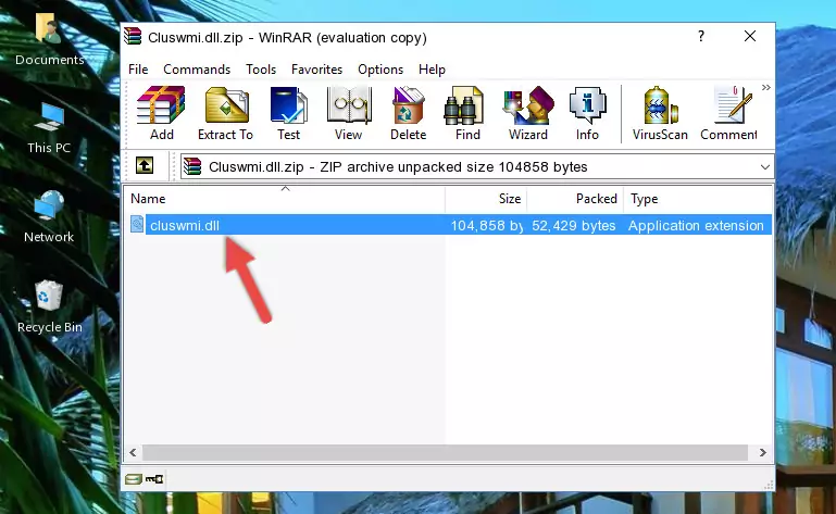 Copying the Cluswmi.dll file into the software's file folder