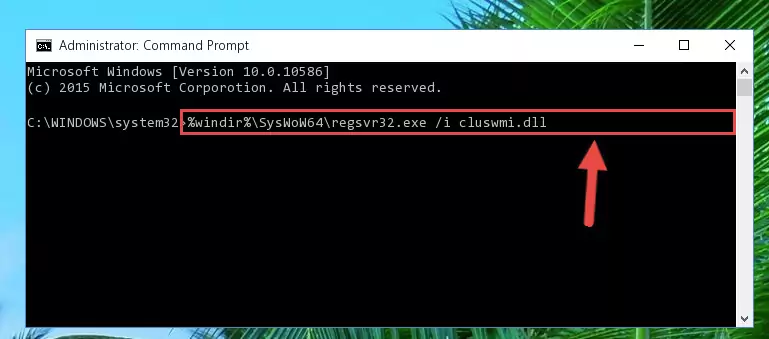 Uninstalling the broken registry of the Cluswmi.dll file from the Windows Registry Editor (for 64 Bit)