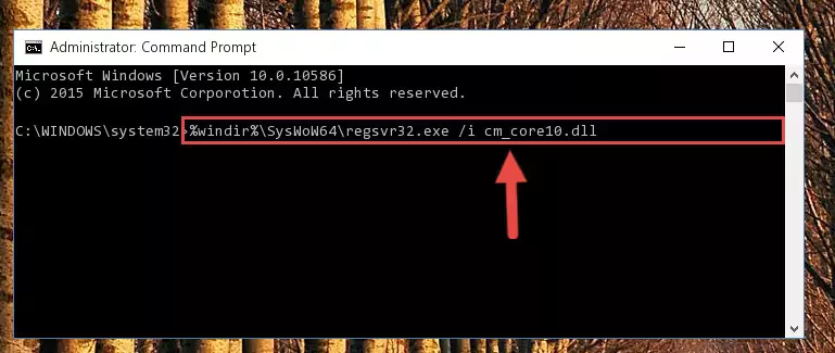 Deleting the Cm_core10.dll library's problematic registry in the Windows Registry Editor
