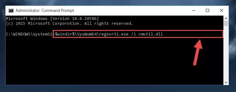 Uninstalling the damaged Cmutil.dll file's registry from the system (for 64 Bit)