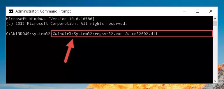 Creating a new registry for the Cn32602.dll library in the Windows Registry Editor