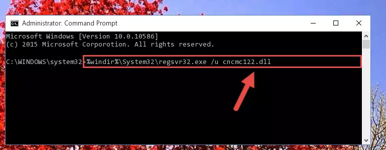 Reregistering the Cncmc122.dll file in the system