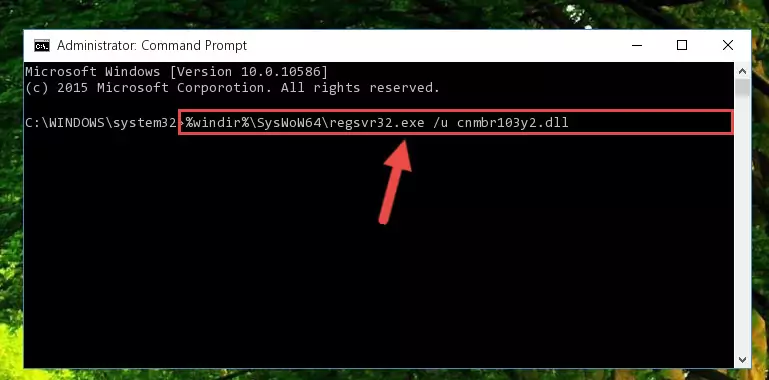 Reregistering the Cnmbr103y2.dll file in the system