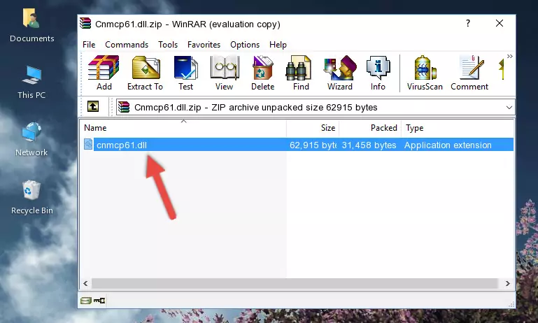 Pasting the Cnmcp61.dll file into the software's file folder