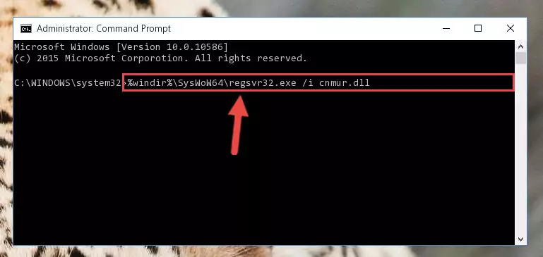 Uninstalling the damaged Cnmur.dll file's registry from the system (for 64 Bit)