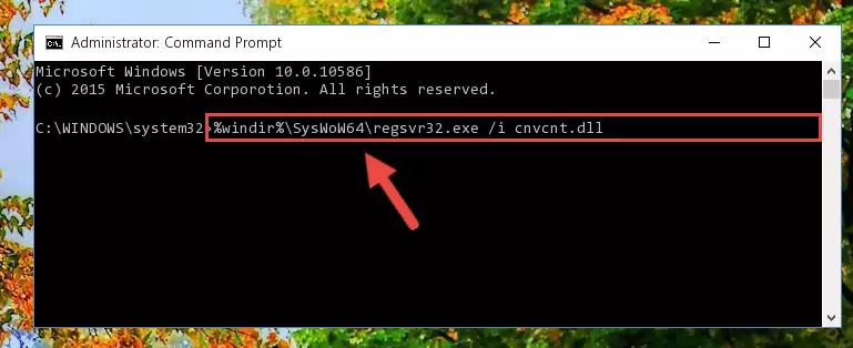 Deleting the Cnvcnt.dll library's problematic registry in the Windows Registry Editor