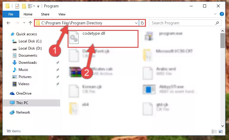 Uninstalling the Codetype.dll library's problematic registry from Regedit (for 64 Bit)