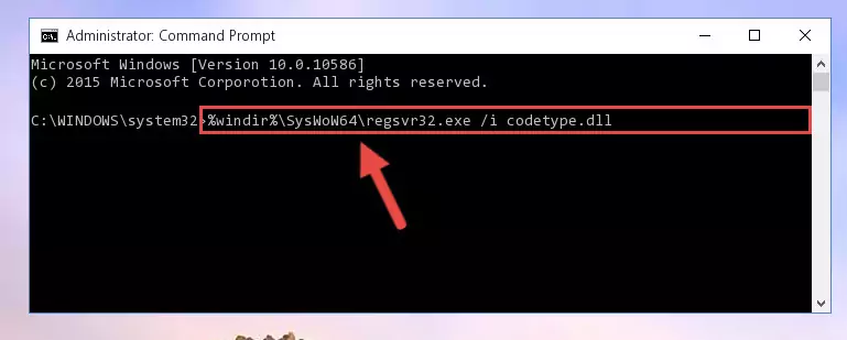 Deleting the damaged registry of the Codetype.dll