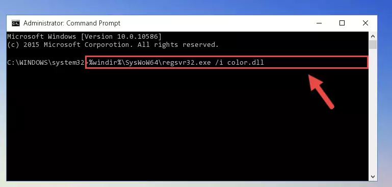 Uninstalling the broken registry of the Color.dll file from the Windows Registry Editor (for 64 Bit)