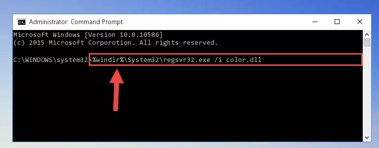 Uninstalling the Color.dll file from the system registry