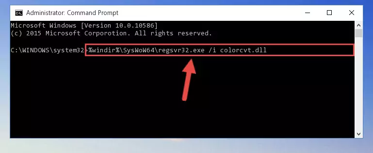 Uninstalling the damaged Colorcvt.dll library's registry from the system (for 64 Bit)