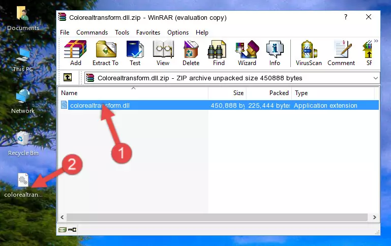 Pasting the Colorealtransform.dll file into the software's file folder