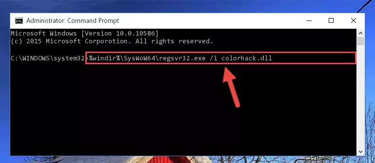 Uninstalling the Colorhack.dll library's broken registry from the Registry Editor (for 64 Bit)