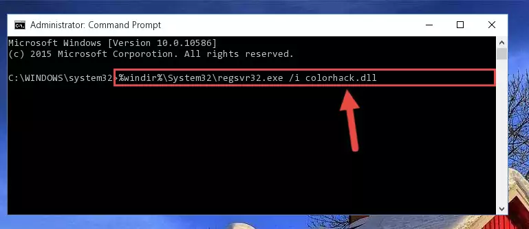 Cleaning the problematic registry of the Colorhack.dll library from the Windows Registry Editor