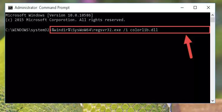Deleting the damaged registry of the Colorlib.dll