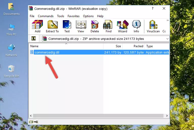 Copying the Commercedlg.dll file into the software's file folder