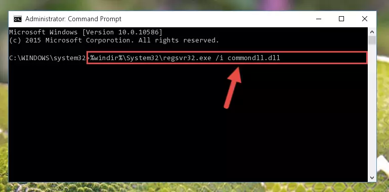 Uninstalling the Commondll.dll library from the system registry