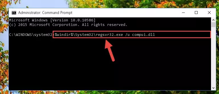 Creating a new registry for the Compui.dll library in the Windows Registry Editor