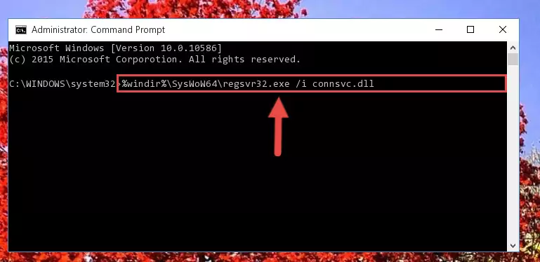 Uninstalling the broken registry of the Connsvc.dll library from the Windows Registry Editor (for 64 Bit)
