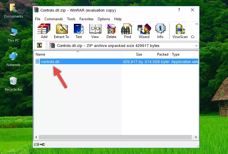 Copying the Controls.dll file into the file folder of the software.