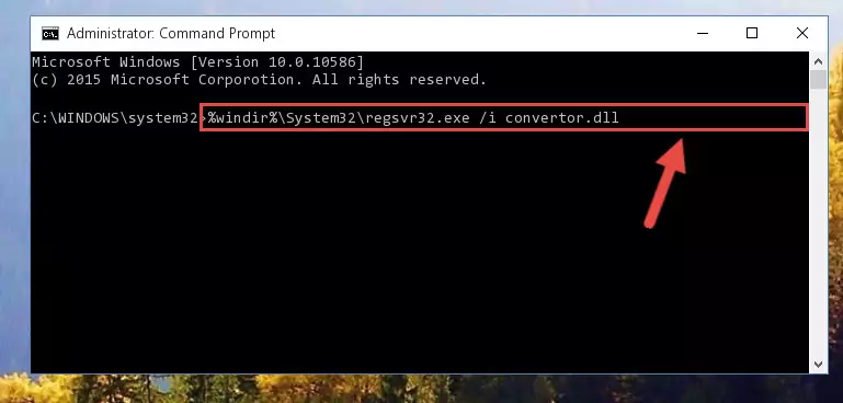 Reregistering the Convertor.dll file in the system (for 64 Bit)
