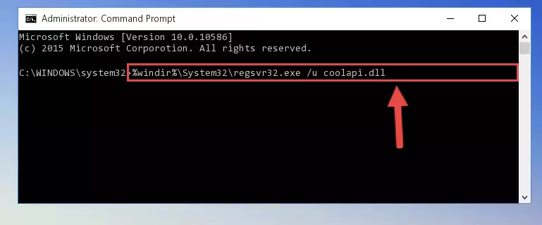 Reregistering the Coolapi.dll library in the system