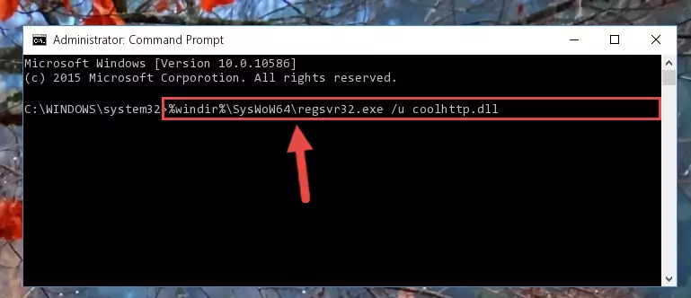 Creating a new registry for the Coolhttp.dll file in the Windows Registry Editor