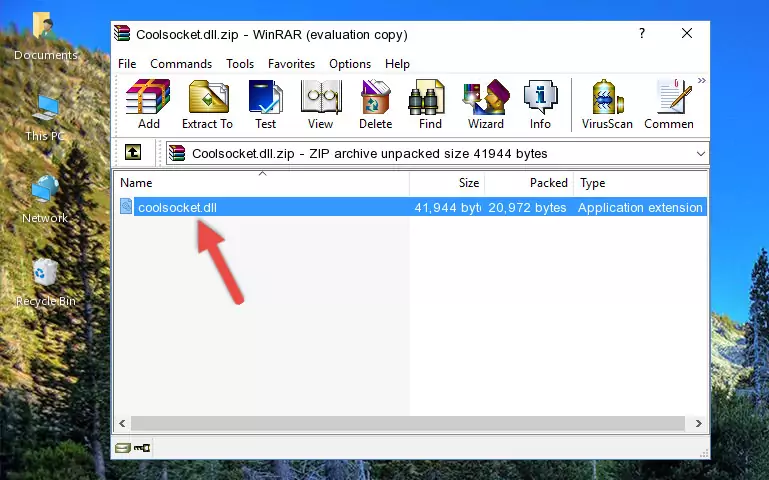Pasting the Coolsocket.dll file into the software's file folder