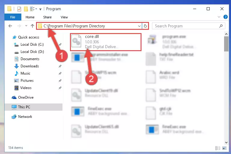 Uninstalling the broken registry of the Core.dll library from the Windows Registry Editor (for 64 Bit)