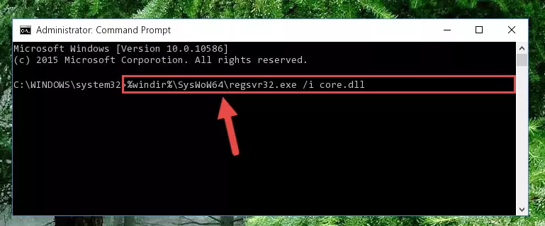 Uninstalling the Core.dll library from the system registry