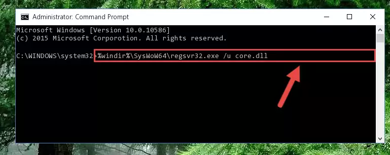 Creating a new registry for the Core.dll library in the Windows Registry Editor