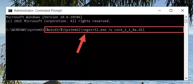 Extracting the Core_2_1_0a.dll file from the .zip file