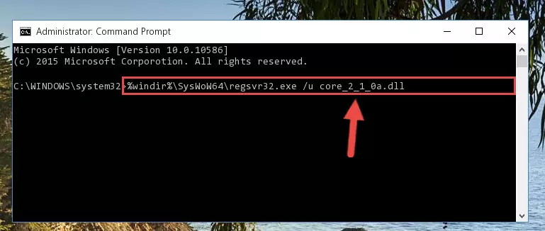 Creating a new registry for the Core_2_1_0a.dll file in the Windows Registry Editor