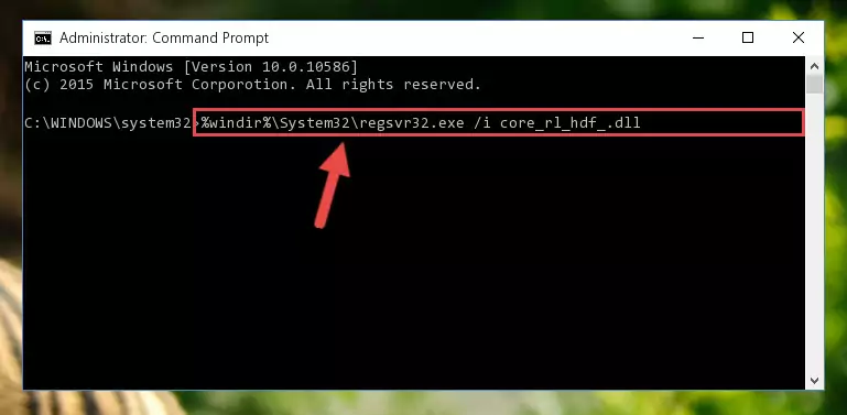 Deleting the Core_rl_hdf_.dll library's problematic registry in the Windows Registry Editor