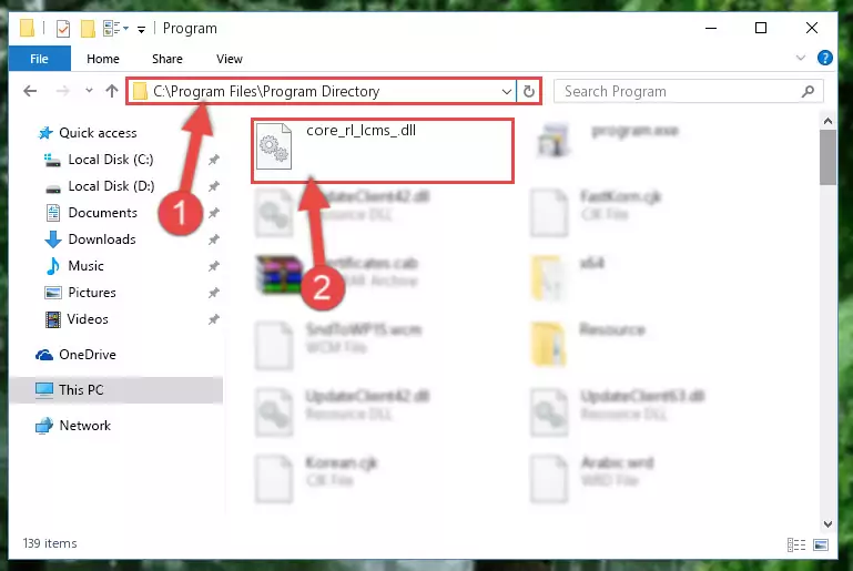 Uninstalling the broken registry of the Core_rl_lcms_.dll file from the Windows Registry Editor (for 64 Bit)