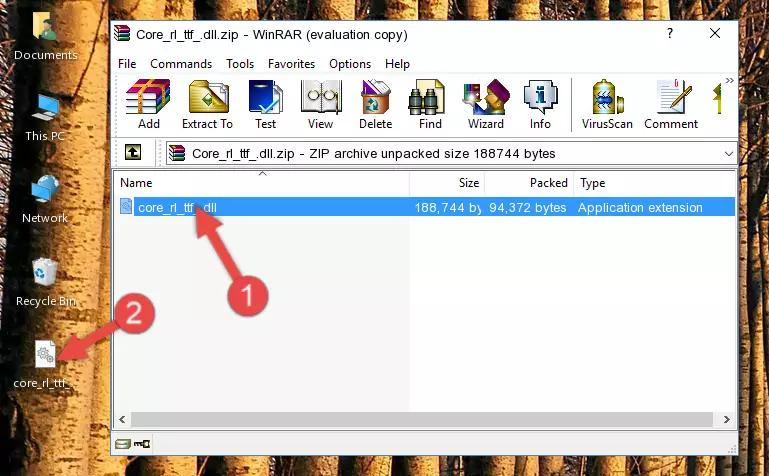 Pasting the Core_rl_ttf_.dll library into the program's installation directory