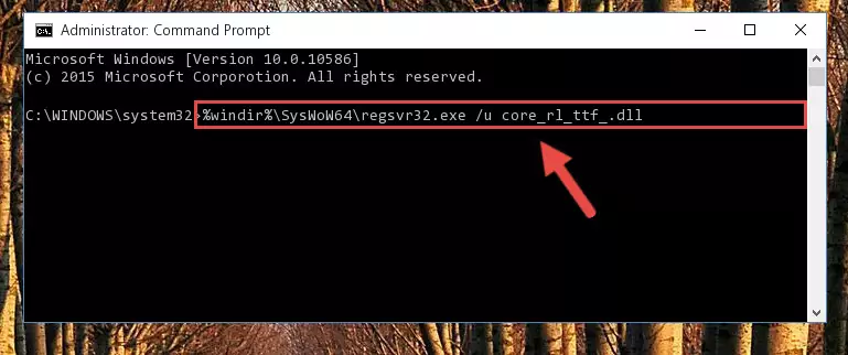 Reregistering the Core_rl_ttf_.dll library in the system